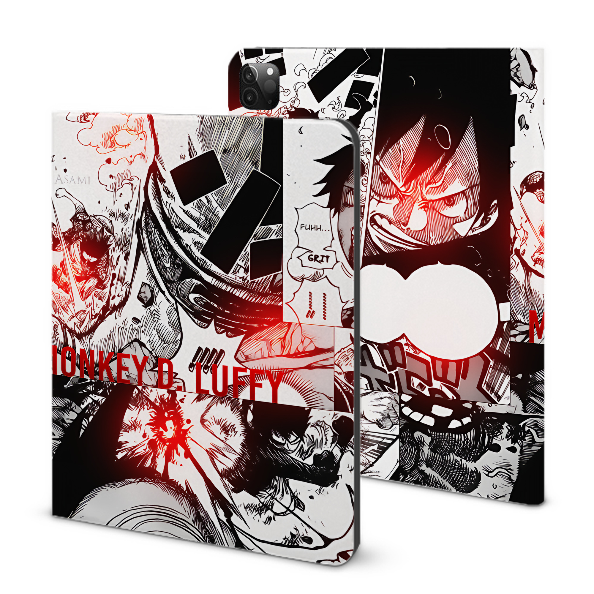 （画像用） ワンピース ONE PIECE IPadケース ペンホルダー付き ブックスタイルデザイン